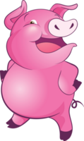 cute little pig cheerful funny dance and many emotion acting png