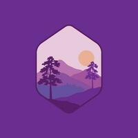 Illustrations of mountains and nature with minimalist designs are suitable for natural themes. vector