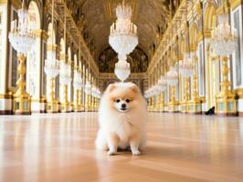 Regal dog with a regal stance in a royal setting AI Generative photo