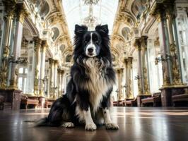 Regal dog with a regal stance in a royal setting AI Generative photo