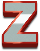 3d elegante vermelho alfabeto carta z png