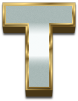 3d oro plata degradado alfabeto letra t png