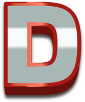 3D Elegant Red Alphabet Letter D png