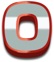 3d élégant rouge alphabet lettre o png