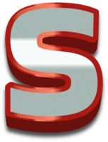 3D Elegant Red Alphabet Letter S png