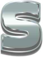 3D Silver Alphabet Letter S png