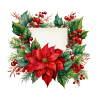 Frame For Christmas Event. Watercolor Style. AI Generated png