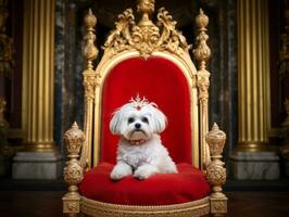 Regal dog with a regal stance in a royal setting AI Generative photo