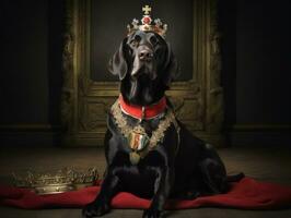 Regal dog with a regal stance in a royal setting AI Generative photo