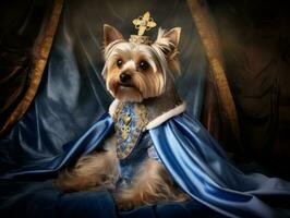 Regal dog with a regal stance in a royal setting AI Generative photo