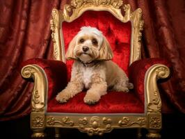 Regal dog with a regal stance in a royal setting AI Generative photo