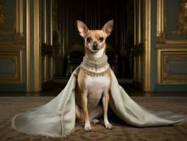 Regal dog with a regal stance in a royal setting AI Generative photo