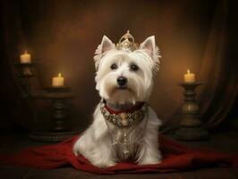 Regal dog with a regal stance in a royal setting AI Generative photo