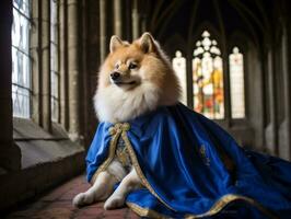 Regal dog with a regal stance in a royal setting AI Generative photo