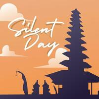 silencio día o nyepi día bali Indonesia ilustración vector