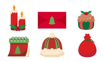 Hand Drawn Christmas Elements Collection Isolated on White Background vector