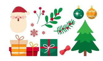 Hand Drawn Christmas Elements Collection Isolated on White Background vector