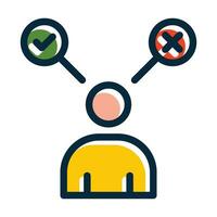 Decision Making Vector Thick Line Filled Dark Colors