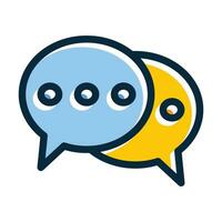 Bubble Chat Vector Thick Line Filled Dark Colors