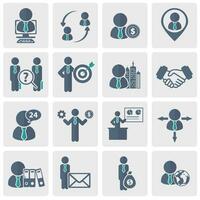 Human resources and management Icon set. Flat vector illustration