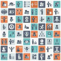 Human resources and management Icon set. Flat vector illustration