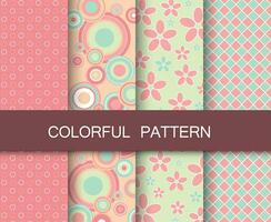 Colorful pattern set. Background patterns for fabric and paper. Flat vector illustration