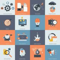 Business and technology icon set for websites and mobile applications. Flat vector illustration