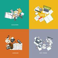 Business and technology icon set. Flat vector illustration