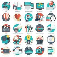 Business, technology and finances icon set for websites and mobile applications and services. Flat vector illustration