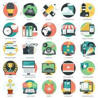 Business, technology and finances icon set for websites and mobile applications and services. Flat vector illustration