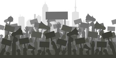 Protests and demonstrations concepts. Flat vector illustration