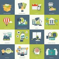 Business and technology icon set for websites and mobile applications. Flat vector illustration