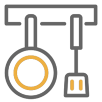 batería de cocina icono diseño png