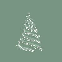 Christmas tree icon. Glowing Christmas tree poster. Flat vector illustration