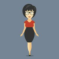 Businesswoman cartoon character. Flat vector illustration