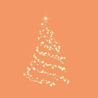Christmas tree icon. Glowing Christmas tree poster. Flat vector illustration
