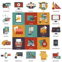 Vector collection of flat and colorful business, marketing, finance, education and technology concepts. Design elements for web and mobile applications