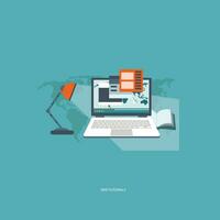 Web tutorials concept. Flat vector illustration.