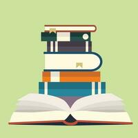 Stack of books. Education concept. Flat vector. vector