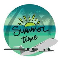 Summer time poster. Flat vector illustration