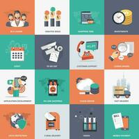 Business, technology and management icon set for websites and mobile applications vector