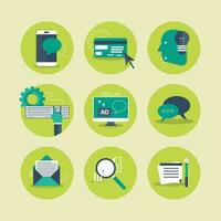 Web icons for business, computing, mobile application and chat. Flat vector illustration