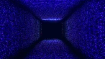 leggero animazione di un astratto digitale particella onda tunnel. energia onde di particelle. futuristico sfondo. senza soluzione di continuità ciclo continuo animazione. video