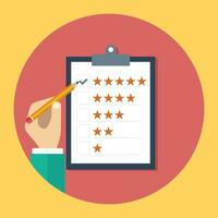 Rating on customer service illustration. Website rating feedback and review concept. Flat vector. vector