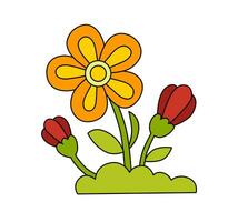 Flower Children vector Doodle Template for Books