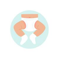 Infant  with diaper rash. Redness of the skin in the groin and abdomen. Dermatological problems. Vector illustration