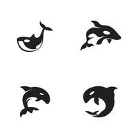 Orca icon and symbol vector template illustration