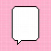 Pixel rectangular vertical dialog box on a pink checkered background. Illustration in the style of an 8-bit retro game, controller, cute frame for inscriptions. vector