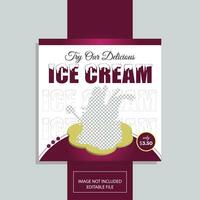 Vector special delicious ice cream social media banner post design template.