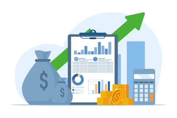 accounting or finance concept, data analysis, business plan and budget, analyst, accountant, economist, business team doing data analysis. flat vector illustration on white background.